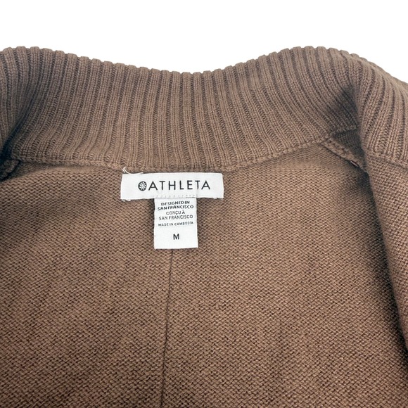 Athleta Alpine Spirit Wrap Cardigan Merino Cashmere Medium Toasted Brown - Picture 7 of 8
